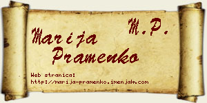 Marija Pramenko vizit kartica